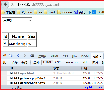 ajax与mysql3