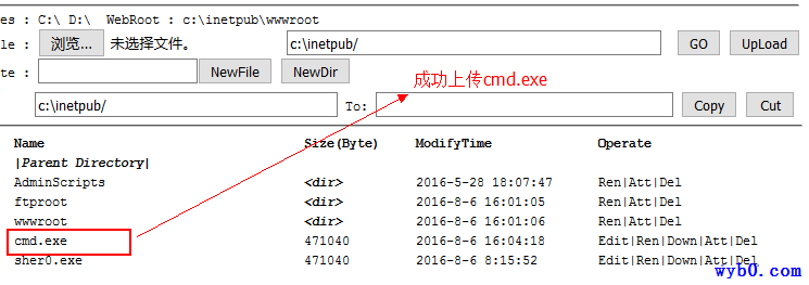 Windows系统漏洞提权-查看上传的cmd