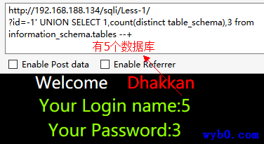 得到数据库个数