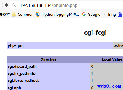 访问nginx的phpinfo.php